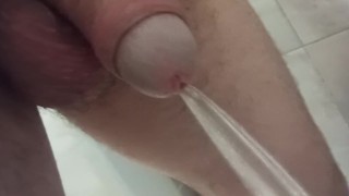Pissing POV uncutted cock