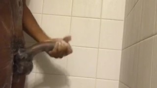 Morning wood in the shower