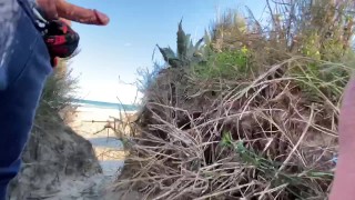 Cruising at the gay beach rock hard dick