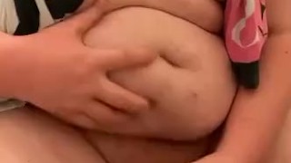 Fat chub jacks off and cums 
