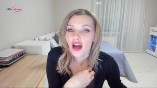 Giantess teasy talk to tiny man before eating