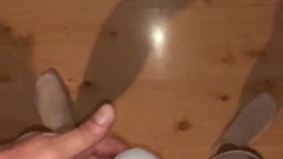 Delightfully JERKING OFF a FAT COCK in COMPRESSION SHORTS and COCK RING