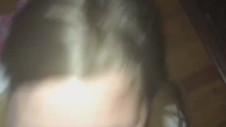 Blonde sucks bbc in school uniform