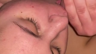 Hotwife blowjob oral cream pie and facial