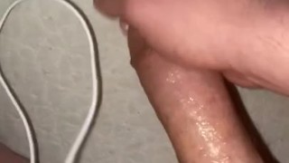 Jerking my semi hard cock waiting for my twink