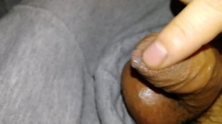 Uncut micropenis oozing precum and gets jerked until thick gooey cum splurts! sorry for shaky cam!