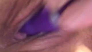 Vibrator in creamy pussy