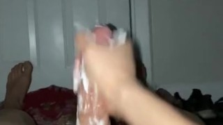 jerking off with lots of creamy precum