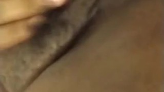 Nasty Ebony slut playing with pussy