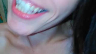 Hairy Hairbrushing Brunette Camgirl Brushes Head Hair Talks About Squirting on Manyvids w Bad Dragon