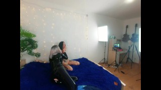 Lesbian fetish bdsm couple have home lockdown fun, 4k romantic video latex with Keokistar