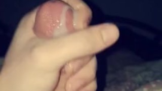 Moaning softly while I jerk off after I get off work