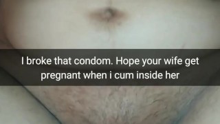 I fuck cheating wife with a broken condom! Hope she get pregnant after my crerampie!