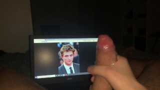 Jerk off on Robert Pattinson and cum