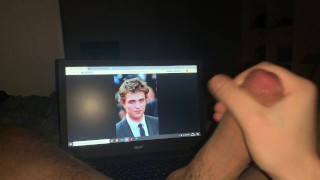 Jerk off on Robert Pattinson and cum