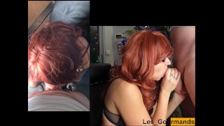 I suck my hubby watching my friend Yasmibutt and he thanks me with a huge facial