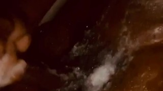 Chocolate Man Strokes Black Dick & Cums