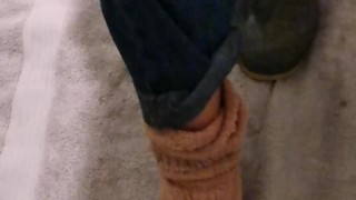 Sweaty wet feet and socks. Drink sweat, smell socks, lick feet 