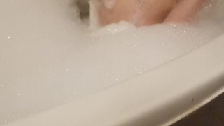 My girlfriend in the bathtub. 