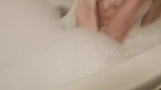 My girlfriend in the bathtub. 