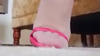 Annabel’s slutty pink heels - nylon feet 