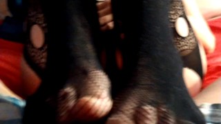 i love giving a foot job in stockings