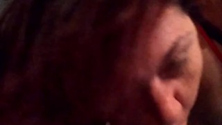Gothic tattooed hotewife sucks sexy BWC before getting side fucked while blowing clouds