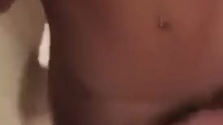 Ts Shemale masturbates in the bath finishing with cum 