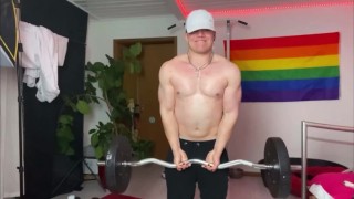 18 year old working out at home shirtless 