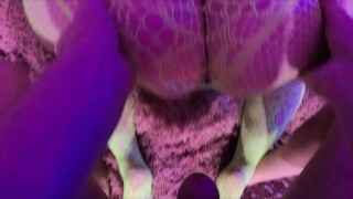 Ravergirl in fishnets gets fucked