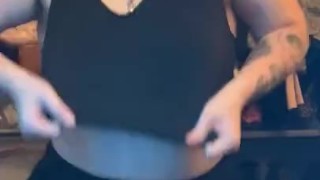 Shaking my DD tits on camera for you 
