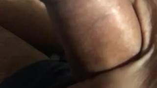 Hot guy teasing his hot wife, slow playing with his cock