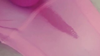 Cute teen's wet pussy squirting multiple orgasms through pink panties!