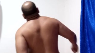 Big ass male plays with his nice ass