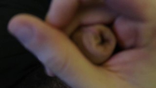 Masturbating Uncircumcised Cock from SOFT to HARD to Huge Load of CUM