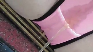 Pink panties,golden shower