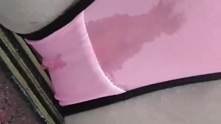 Pink panties,golden shower