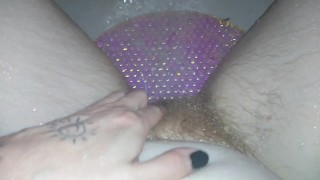 Hairy Trans Masturbation, Wet, Shower