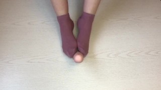 My sweaty pink Sockjob & footjob 
