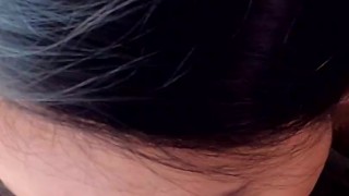 Beauty girl suck dick with cumshot in mouth when he shooting this on phone