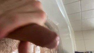 Jerking off in the bathtub