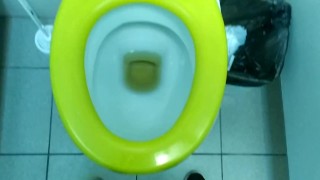 Pissing in a public toilet after a long working day / Girls pissing in public