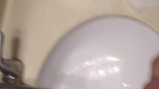 Cumshot in sink
