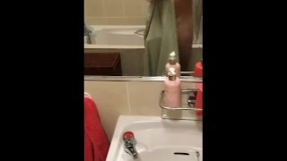 Do you need a Towel Hanger? Playing with my hard cock before shower!