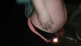 ⭐ Alice Wets Her Tights And Pink Panties In A Dress! Naughty Car Wetting. 