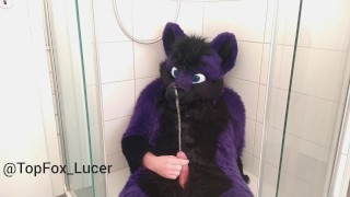 Lucer pissing on himself