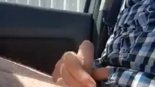 Cheeky vehicle wank in public