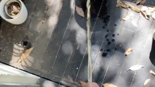 Hunk peeing with a big cock