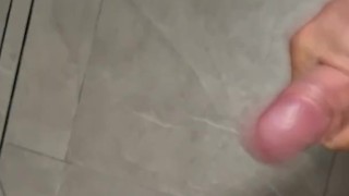 Jung guy jerks off Pee and Cum POV