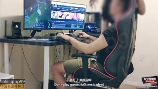 Loliiiiipop99 - Horny Asian Babe Wants Cock and Interrupts My League of Legends Game- Sub